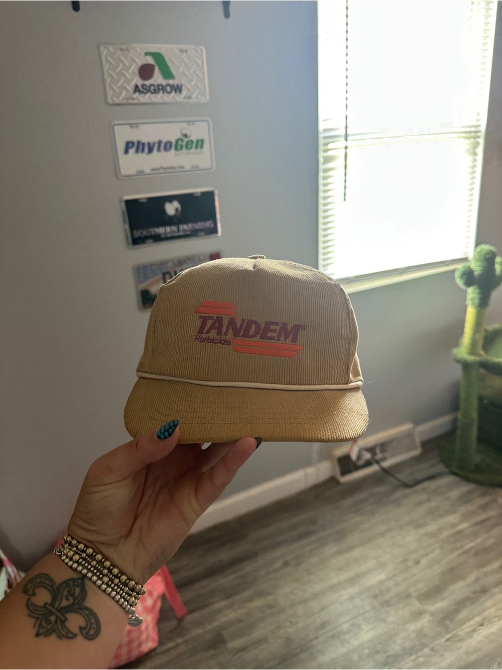 TANDEM Branded Corduroy Cap in Tan
